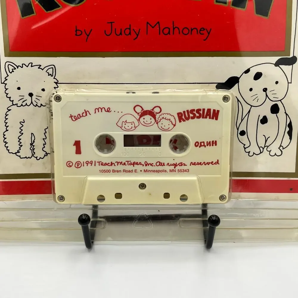 Teach Me Russian Judy Mahoney Book Cassette Tape Kit 1991 Kids Vintage Language